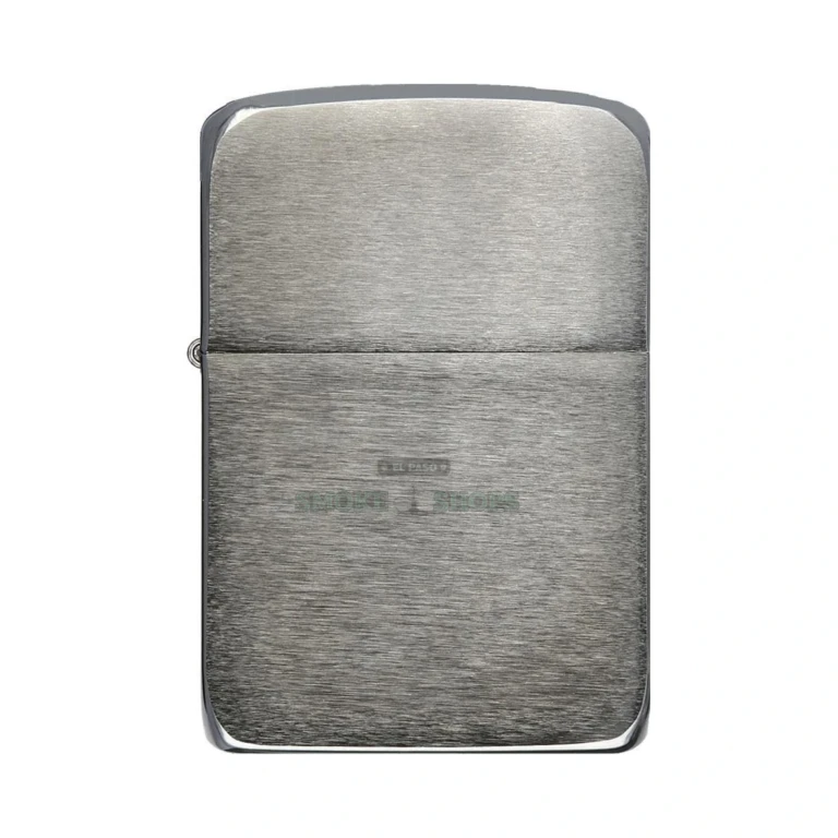 Zippo 1941 Replica Black Ice lighter open, showing the windproof chimney and lit flame