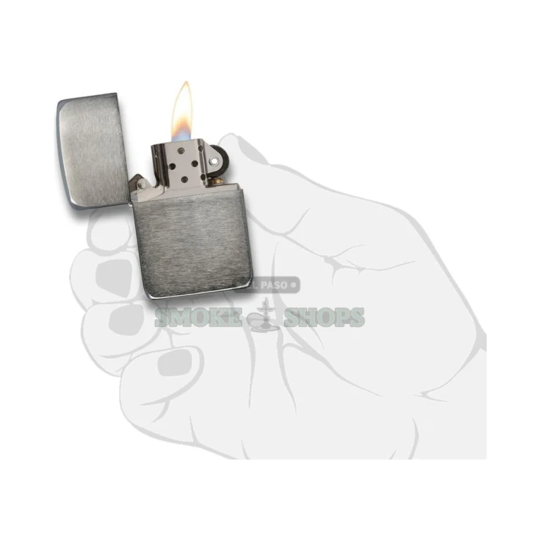 Zippo 1941 Replica Black Ice lighter held in hand, showing the squared-off WWII-era case profile and four-barrel hinge