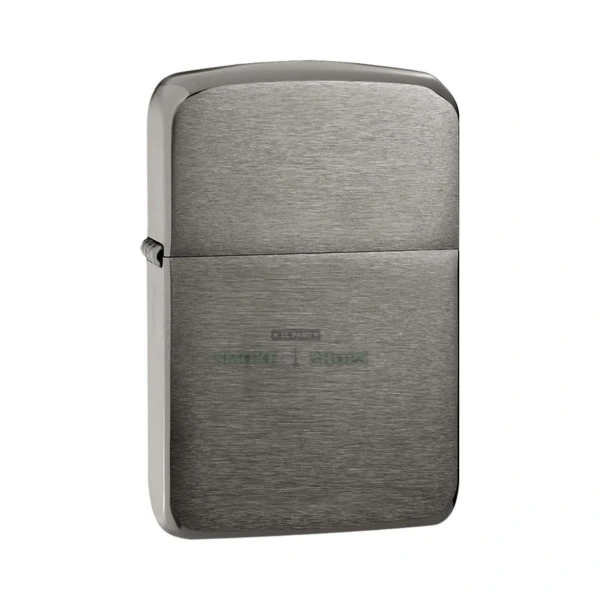 Zippo 1941 Replica Black Ice windproof lighter model 24096, closed, dark reflective PVD brass case
