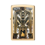 Zippo Art Deco Flame Design High Polish Brass Lighter (46585) in El Paso thumbnail