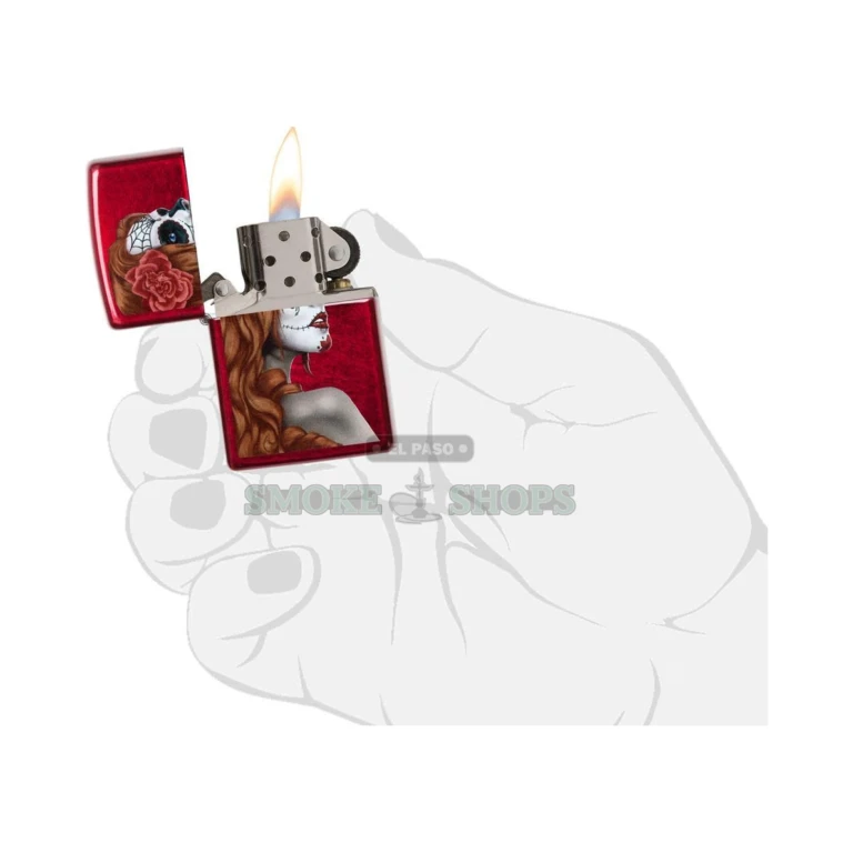 Zippo Day of the Dead Girl lighter in its gift box at El Paso Smoke Shops