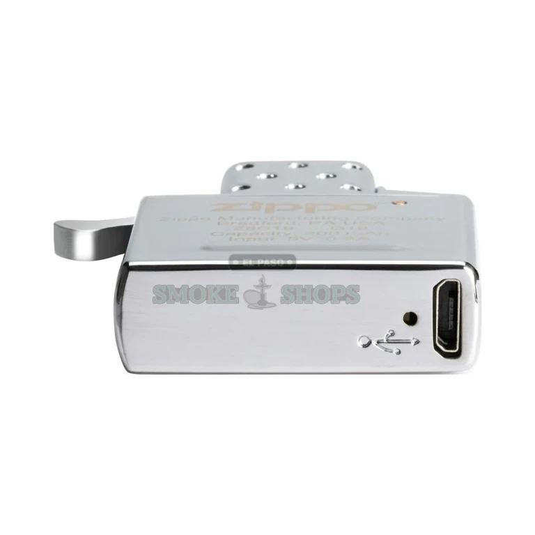 Zippo Double Beam arc insert 65828 with the micro-USB charging port on its base, USB-rechargeable Zippo, El Paso