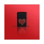 Zippo Heart Design Color Image Black Matte Windproof Lighter (48719) thumbnail