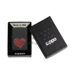 Zippo Heart Design Color Image Black Matte Windproof Lighter (48719) thumbnail