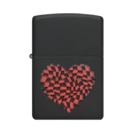 Zippo Heart Design Color Image Black Matte Windproof Lighter (48719) thumbnail