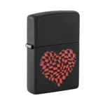Zippo Heart Design Color Image Black Matte Windproof Lighter (48719) thumbnail