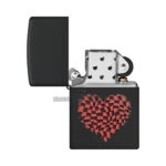 Zippo Heart Design Color Image Black Matte Windproof Lighter (48719) thumbnail