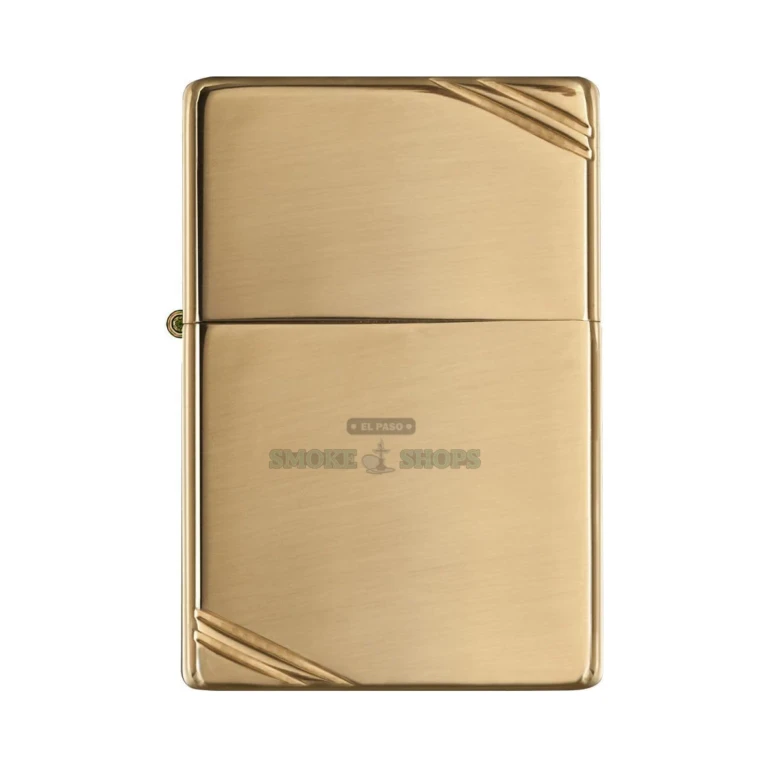 Zippo 270 Vintage 1937-replica brass case open with the windproof chimney and wick visible