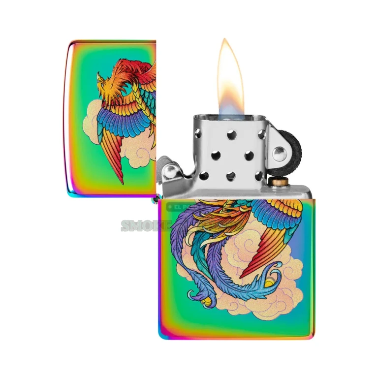 Back of the Zippo Phoenix Color Image lighter showing the full-color printed phoenix design