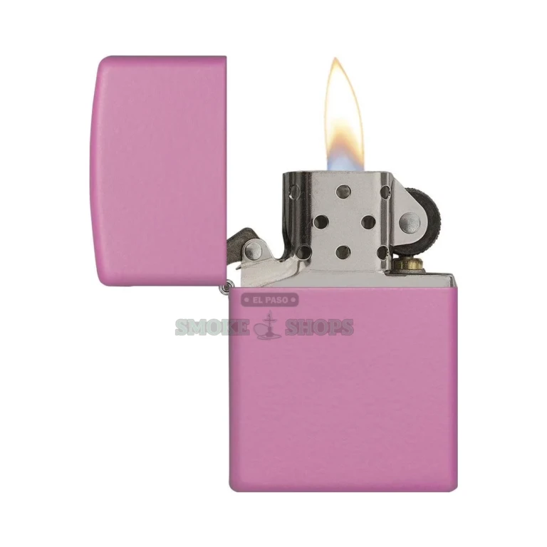 Zippo Pink Matte lighter insert lifted from the brass case, refillable windproof 238 design, sold at El Paso Smoke Shops