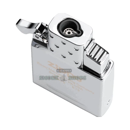 Push-button piezo ignition and adjustable flame dial on the Zippo single torch insert