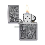 Zippo Skull and Angel Emblem Design Street Chrome Windproof Lighter (49442) thumbnail
