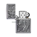 Zippo Skull and Angel Emblem Design Street Chrome Windproof Lighter (49442) thumbnail