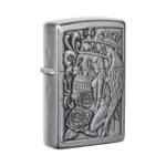 Zippo Skull and Angel Emblem Design Street Chrome Windproof Lighter (49442) thumbnail