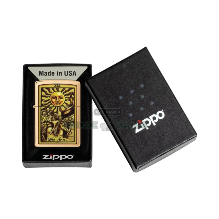 Side profile of the Classic brushed brass Zippo case showing the high-polished buffed edges