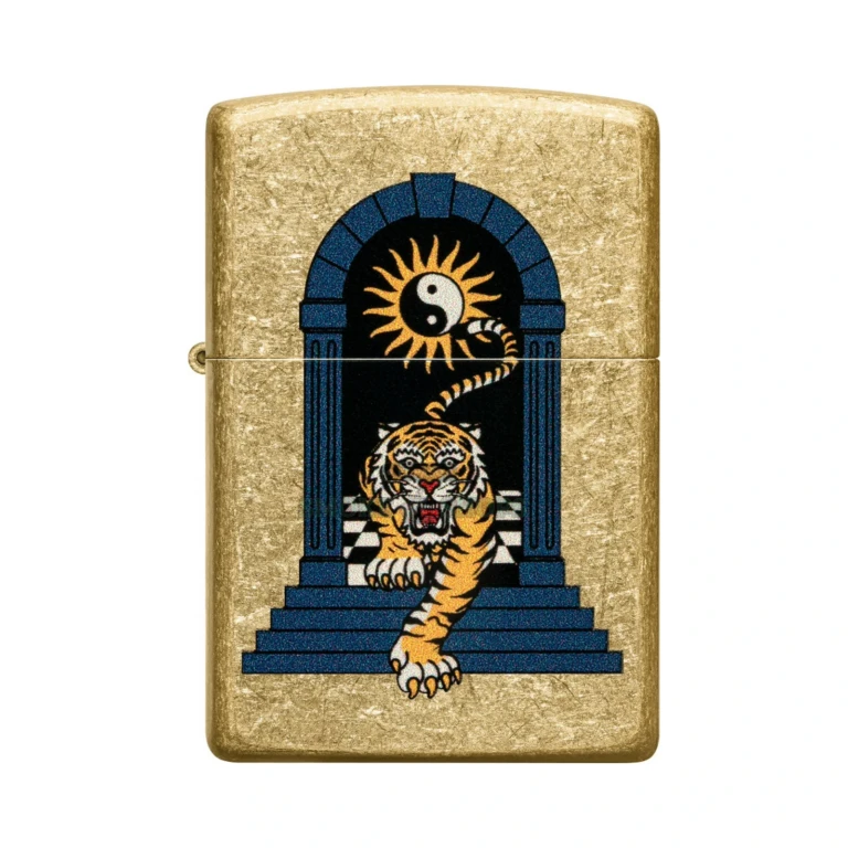 Zippo Tattoo Tiger 29884 shown in its Zippo gift box packaging