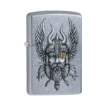 Zippo Viking Warrior Design Windproof Lighter, Street Chrome (29871) thumbnail