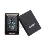 Zippo Wolf Skull Feather Design Iron Stone Windproof Lighter (29863) thumbnail