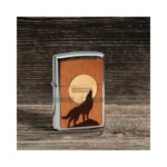 Zippo Woodchuck USA Howling Wolf Lighter, Street Chrome (49043) thumbnail