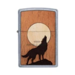 Zippo Woodchuck USA Howling Wolf Lighter, Street Chrome (49043) thumbnail
