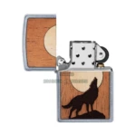 Zippo Woodchuck USA Howling Wolf Lighter, Street Chrome (49043) thumbnail