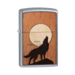 Zippo Woodchuck USA Howling Wolf Lighter, Street Chrome (49043) thumbnail
