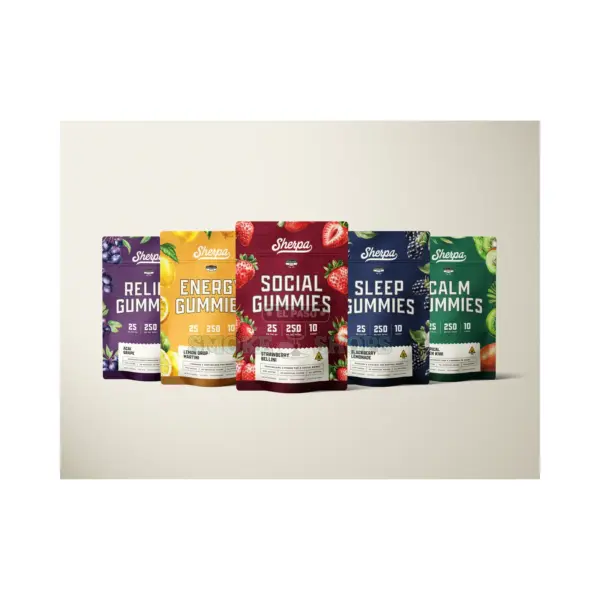 Sherpa Delta-9 THC Gummies in El Paso, 25 mg Each, 10-Pack